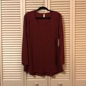 XL Maroon Heather Longsleeve Lynnae BNWT